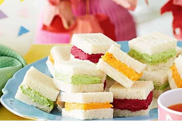 غذای کودک ساندویچ رنگین کمانی