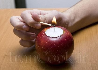 آموزش ساخت جاشمعی سیب