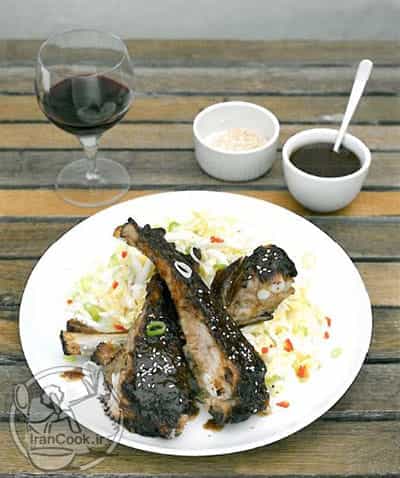 soy ribs with asian slaw